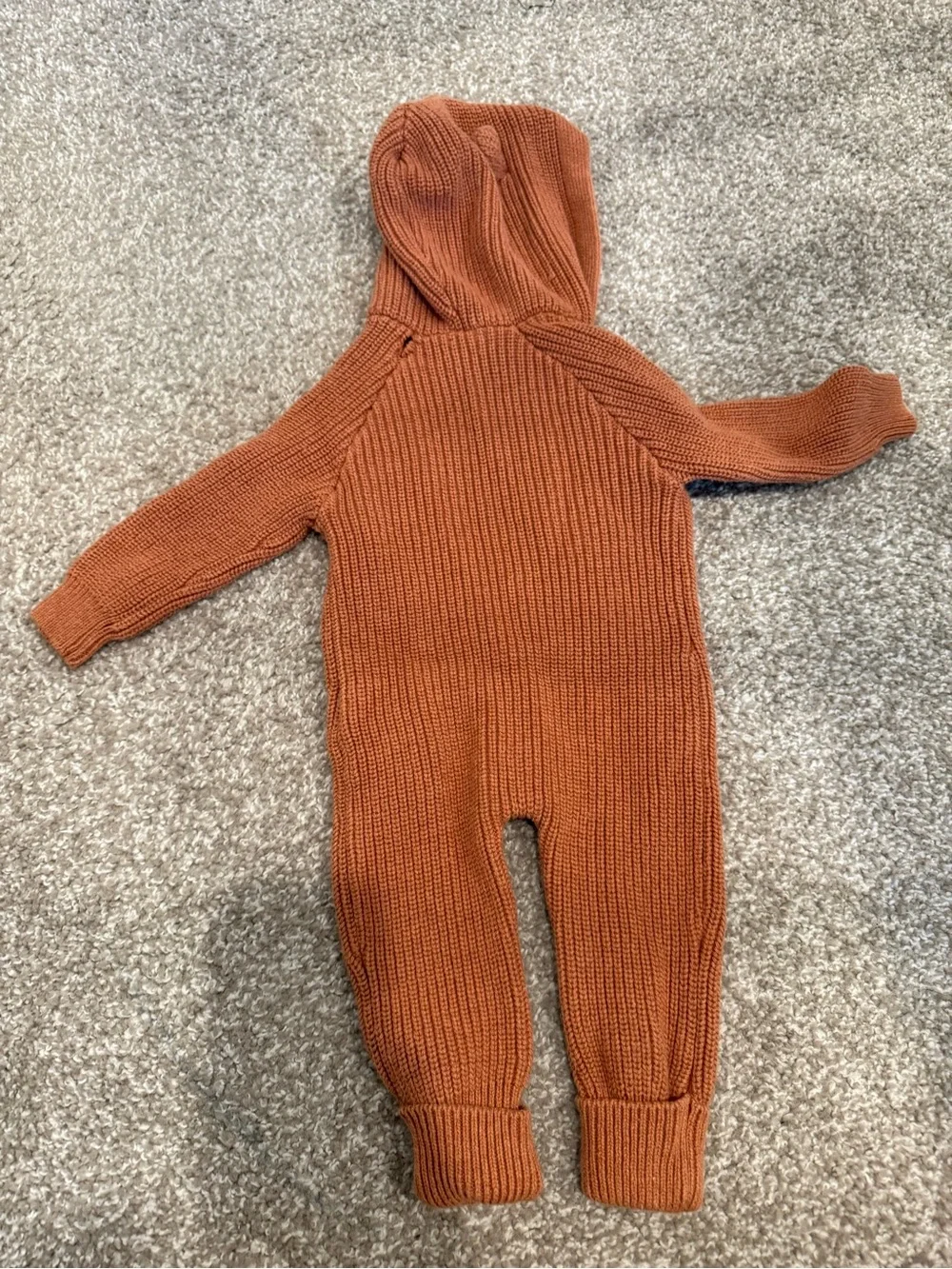 Jamie Kay Rust Knit Hooded One-Piece